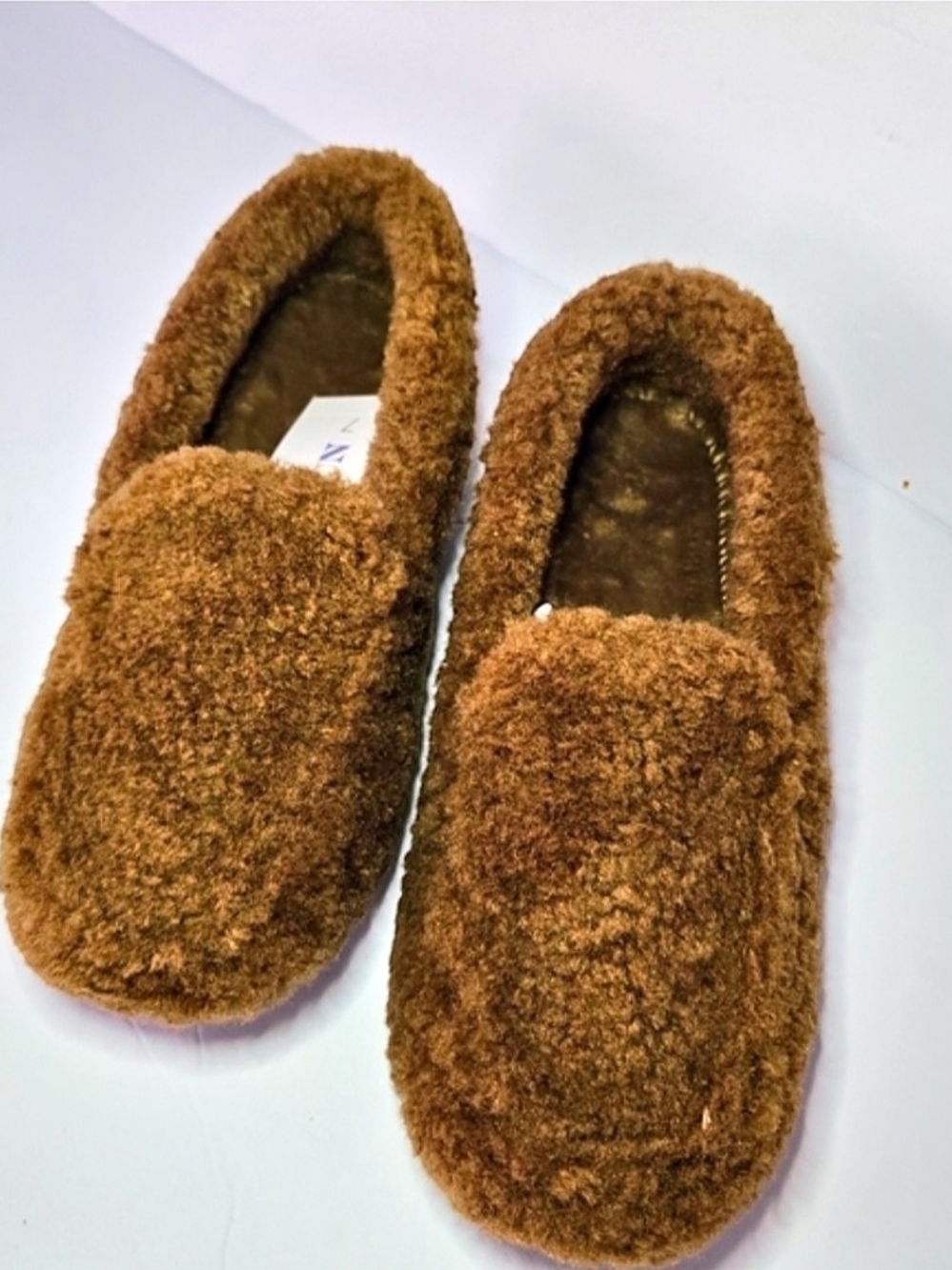 Cozy Faux-Sherpa Slip-On Women Mules in Brown , Size 6, Plush, Warm